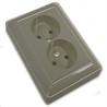 Wessen 59 Матовый хром Розетка 2-я б/з в сборе с рамкой RS16-254-58 - фото 29088