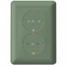 Wessen 59 Шампань Розетка 2-я с/з с защитными шторками в сборе с рамкой RS16-255-48 - фото 29101