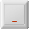 Wessen 59 Белый Переключатель 1-клавишный с подсветкой 16А (сх.6) IP44 в сборе с рамкой VS616-157B-18 - фото 29114