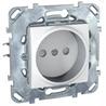 Schneider Electric Unica Белый Розетка 1-ая б/з с защитными шторками винт. зажим (MGU5.033.18ZD) - фото 29150