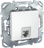 Schneider Electric Unica Белый Розетка ТЛФ 1-ая 4 контакта (MGU5.492.18ZD) - фото 29153