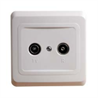 Lexel Этюд Белый Розетка TV/FM 1-ая 2dB (TVC-001B) - фото 29164