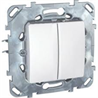 Schneider Electric Unica Белый Переключатель 2-клавишный (сх.6 6) (MGU5.213.18ZD) - фото 29217