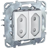 Schneider Electric Unica Белый Розетка 2-ая, б/з, 10А, со шторками, для узких вилок (MGU5.3131.18ZD) - фото 29228
