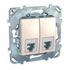 Schneider Electric Unica Бежевый Розетка ТЛФ 2-ая 4 контакта (MGU5.9090.25ZD) - фото 29230