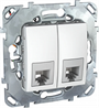 Schneider Electric Unica Белый Розетка ТЛФ 2-ая 4 контакта (MGU5.9090.18ZD) - фото 29231