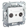 Schneider Electric Unica Белый Розетка TV-FM единственная (MGU5.451.18ZD) - фото 29265
