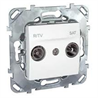 Schneider Electric Unica Белый Розетка TV-SAT проходная (MGU5.456.18ZD) - фото 29280