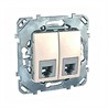 Schneider Electric Unica Бежевый Розетка комп(RJ45) 2-ая кат 5е с полем для надписи (MGU5.2020.25ZD) - фото 29283