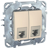 Schneider Electric Unica Бежевый Розетка комп(RJ45) 2-ая кат 6 с полем для надписи (MGU5.2424.25ZD) - фото 29286