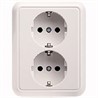 Розетка двойная 1 пост с/з 16А 250V Жемчужно-белый Elso Fashion 235400 - фото 29424
