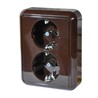 Розетка двойная 1 пост с/з 16А 250V Коричневый Elso Fashion 235402 - фото 29426