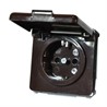 Розетка одиночная с/з с крышкой 16А 250V Коричневый Elso Fashion 225032 - фото 29434