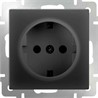 Розетка с заземлением Werkel WL08-SKG-01-IP20 черный матовый - фото 29666