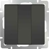 Выключатель трехклавишный Werkel WL07-SW-3G серо-коричневый - фото 29720