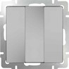Выключатель трехклавишный Werkel WL06-SW-3G серебряный - фото 29730