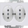 Розетка двойная с заземлением Werkel WL01-SKG-02-IP20 белая - фото 29734