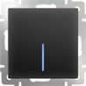 Выключатель одноклавишный проходной с подсветкой Werkel WL08-SW-1G-2W-LED черный матовый - фото 29742