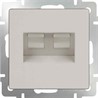 Розетка телефонная RJ-11 и Еthernet RJ-45 Werkel WL03-RJ11-45-ivory слоновая кость - фото 29775