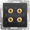 Акустическая розетка Werkel WL07-AUDIOx4 серо-коричневый - фото 29804
