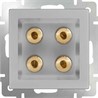 Акустическая розетка Werkel WL06-AUDIOx4 серебряный - фото 29805