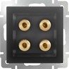 Акустическая розетка Werkel WL08-AUDIOx4 черный матовый - фото 29806
