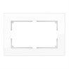Рамка для двойной розетки Werkel Favorit WL01-Frame-01-DBL стекло белое - фото 29812