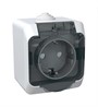 Розетка 1-м ОП 16А IP44 250В с заземл. защ. шторки с крышкой - фото 30011
