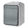 Переключатель одноклавишный наружный с контрольной подсветкой 10А 250V IP44 открытая установка Elso Aqua-Top серый - фото 30036