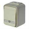 Переключатель одноклавишный наружный с подсветкой 10А 250V IP44 открытая установка Elso Aqua-Top жемчужно-белый - фото 30037