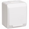 Розетка одноместная ИЭК Гермес открытой установки IP44 с з/к с крышкой белый РСб20-3-ГЧ - фото 30169