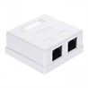 Розетка компьютерная RJ-45 (8P8C) накладная белая двойная - фото 30246