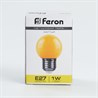 Лампа светодиодная Feron LB-37 Шарик E27 1W 230V Желтый - фото 53973