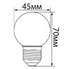Лампа светодиодная Feron LB-37 Шарик E27 1W 230V Желтый - фото 53974
