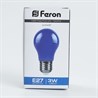 Лампа светодиодная Feron LB-375 E27 3W 230V синий - фото 54949
