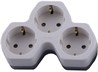 Разветвитель сетевой 3-местный с/з STEKKER ADP16-13-20, 250V,16A, ABS огнеустойчивый пластик,белый/серый - фото 57798