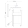 Светильник садово-парковый Feron PL530 на стену вниз 60W E27 230V, черный - фото 58312