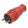Вилка прямая с/з STEKKER, RPG16-21-441, каучук, 250В, 16A, IP44, красный (В 16-001) - фото 58898