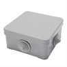 Коробка разветвительная STEKKER EBX10-34-44 250/380В, 75*75*44мм, 10А, 4 ввода, IP53, светло-серая (КЭМ 3-10-4 (П)) - фото 59822