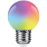 Лампа светодиодная Feron LB-37 Шарик матовый E27 1W 230V RGB быстрая смена цвета - фото 60376