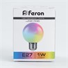 Лампа светодиодная Feron LB-37 Шарик матовый E27 1W 230V RGB быстрая смена цвета - фото 60379