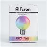 Лампа светодиодная Feron LB-371 Шар матовый E27 3W 230V RGB быстрая смена цвета - фото 60385