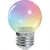 Лампа светодиодная Feron LB-37 Шарик прозрачный E27 1W 230V RGB плавная смена цвета - фото 60406