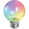 Лампа светодиодная Feron LB-371 Шар прозрачный E27 3W 230V RGB плавная смена цвета - фото 60408