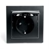 Розетка 1-местная c/з с крышкой STEKKER, PST16-9012-03, 250В, 16А, с защитной шторкой, серия Эрна, черный - фото 63028