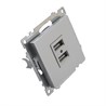 Розетка USB 2-местная (механизм), STEKKER GLS10-7115-03, 250B, 2,1А, серия Катрин, серебро - фото 63274