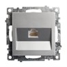 Розетка компьютерная 1-местная RJ-45 (механизм), STEKKER GLS00-7107-03, серия Катрин, серебро - фото 63306