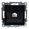 Розетка компьютерная 1-местная RJ-45 (механизм), STEKKER GLS00-7107-05, серия Катрин, черный - фото 63412