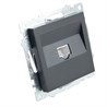 Розетка компьютерная 1-местная RJ-45 (механизм), STEKKER GLS00-7107-05, серия Катрин, черный - фото 63416