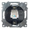 Розетка компьютерная 1-местная RJ-45 (механизм), STEKKER GLS00-7107-05, серия Катрин, черный - фото 63418